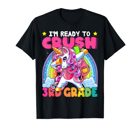 Crush 3rd Grade Dabbing Unicorn Back to School Girls Gift T-Shirt
