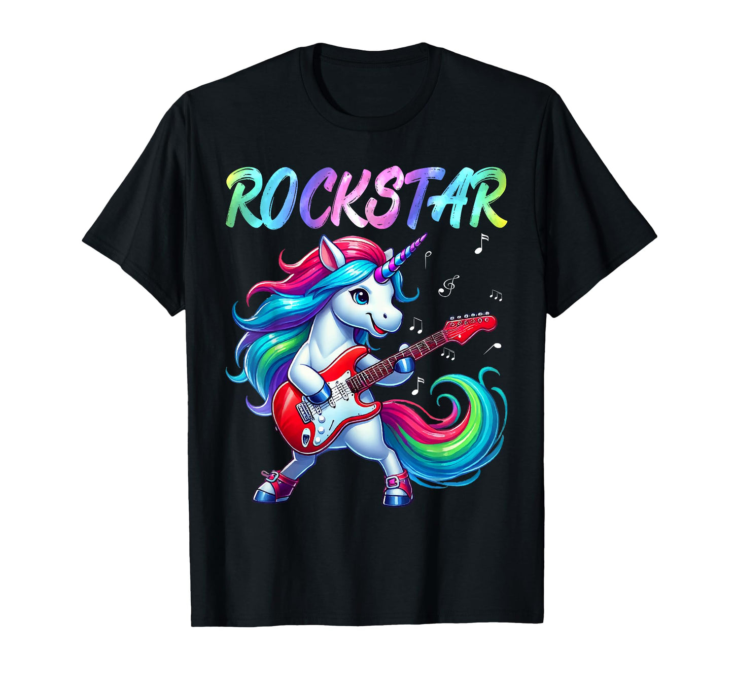 Unicorn Rock Star Guitar Rockin' Music Singer T-Shirt