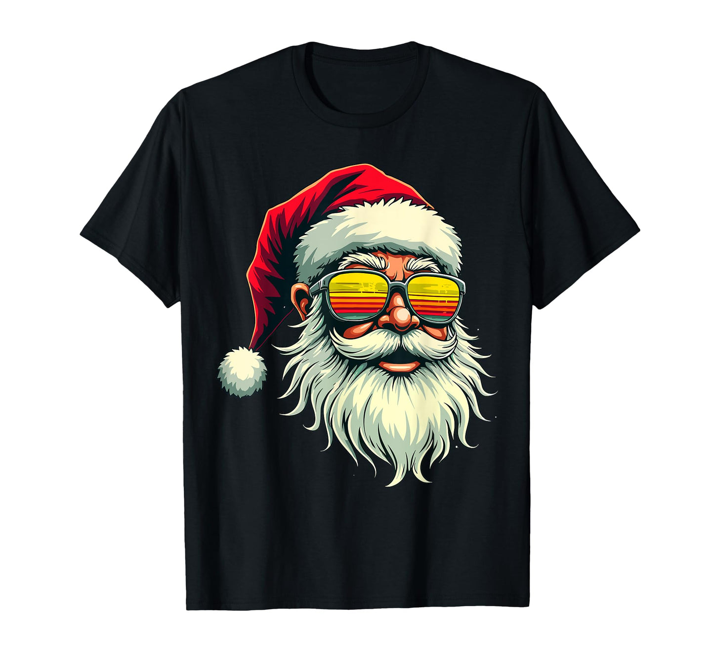 Santa Face Retro Sunglasses Christmas Xmas Men Women Kids T-Shirt