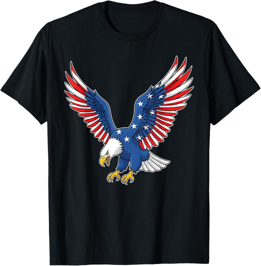 Cool USA Eagle And Patriotic Hat July 4th American Flag T-Shirt