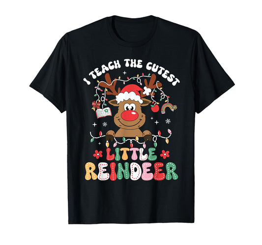 Christmas Teacher I Teach The Cutest Little Reindeer Kid Boy T-Shirt