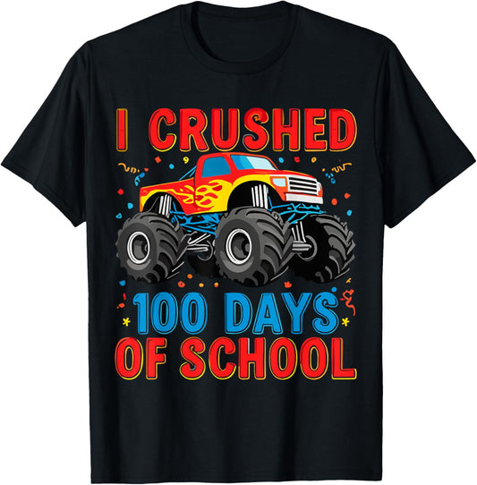 100 Days of School Monster Truck Boys 100th Day of School T-Shirt