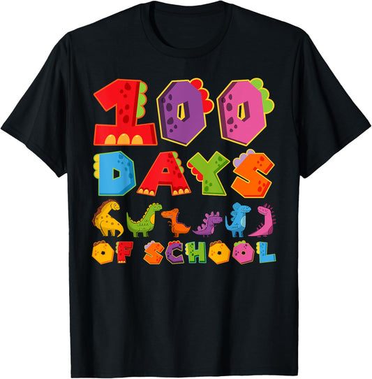 100th Day of School Dinosaurs Boys Girls 100 Days of School T-Shirt