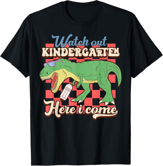 Funny Kindergarten 1st First Day Back To School Dinosaur T-Shirt