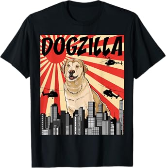 Funny Retro Japanese Dogzilla Labrador Retriever Dog T-Shirt