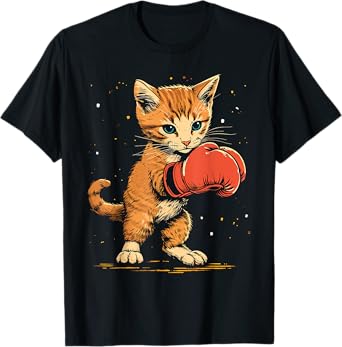 Boxer Cat on Boxing Men Women Kids T-Shirt