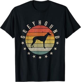 Greyhound Paw Vintage Retro Dad Mom Women Pet T-Shirt