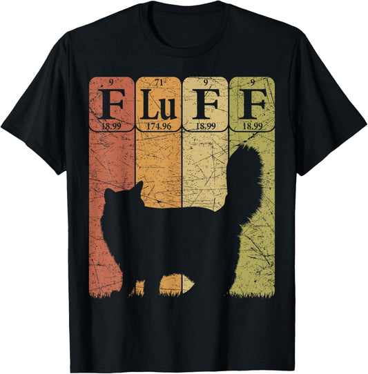 Fluff Cat Periodic Table Elements Cat Lover Cat Scientist T-Shirt