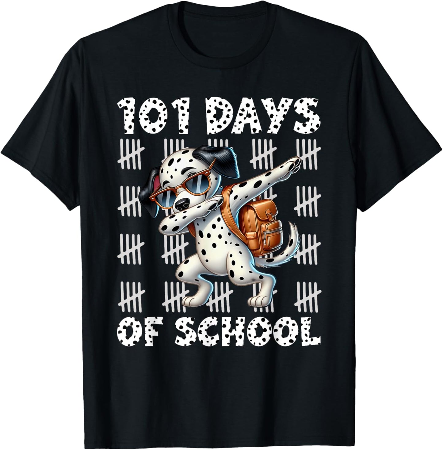 Happy 101 Days Of School Funny Dabbing Dog Student Teacher T-Shirt