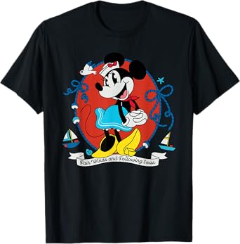 Disney Cruise Sailor Minnie Mouse Fair Winds Vacation at Sea T-Shirt