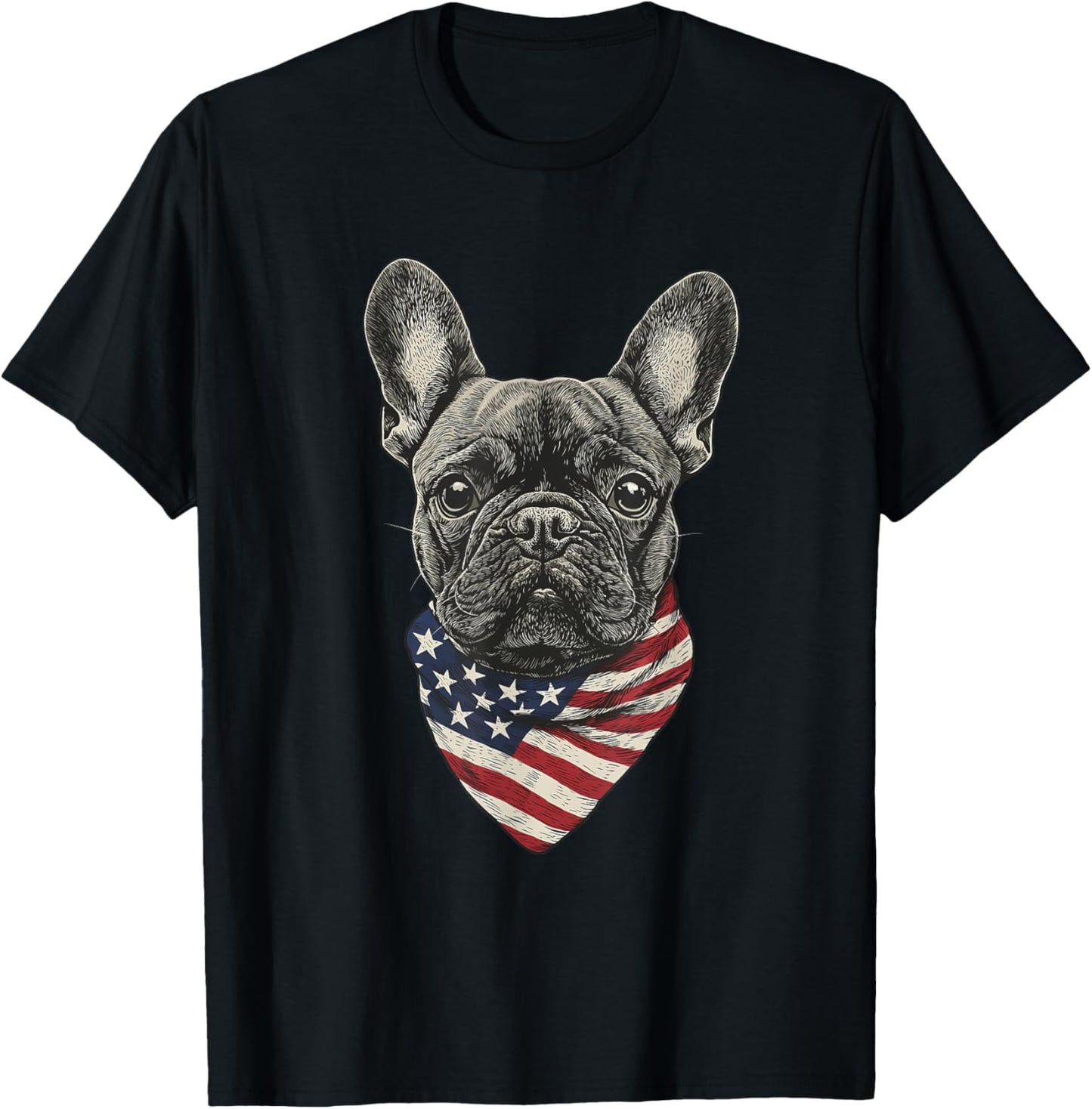 French Bulldog American Flag T-shirt