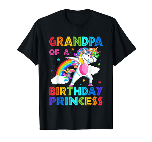 Grandpa Of The Birthday Princess Unicorn Rainbow Gifts T-Shirt