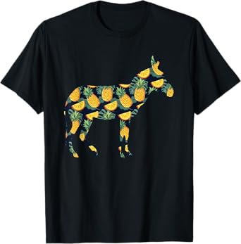 Pineapple Hawaiian Donkey Women Men Print Jackass Girl Gift T-Shirt