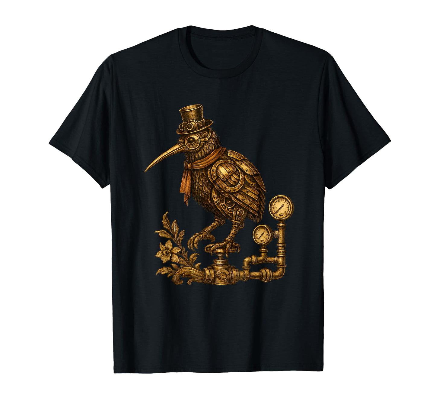 Steampunk Kiwi Bird Mechanical Gears T-Shirt