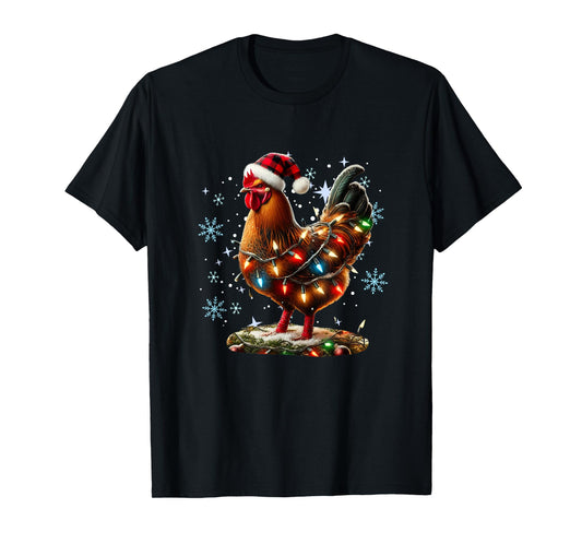 Chicken Christmas Chickens Santa Hat Xmas Chicken Lover T-Shirt