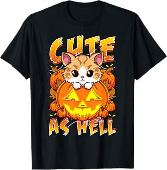 Cute as Hell Cat Lovers Halloween T-Shirt