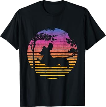 Retro Sunset Dachshund Wiener - Dog Lover Animal Pet Lover Men Women Girls Kids T-Shirt