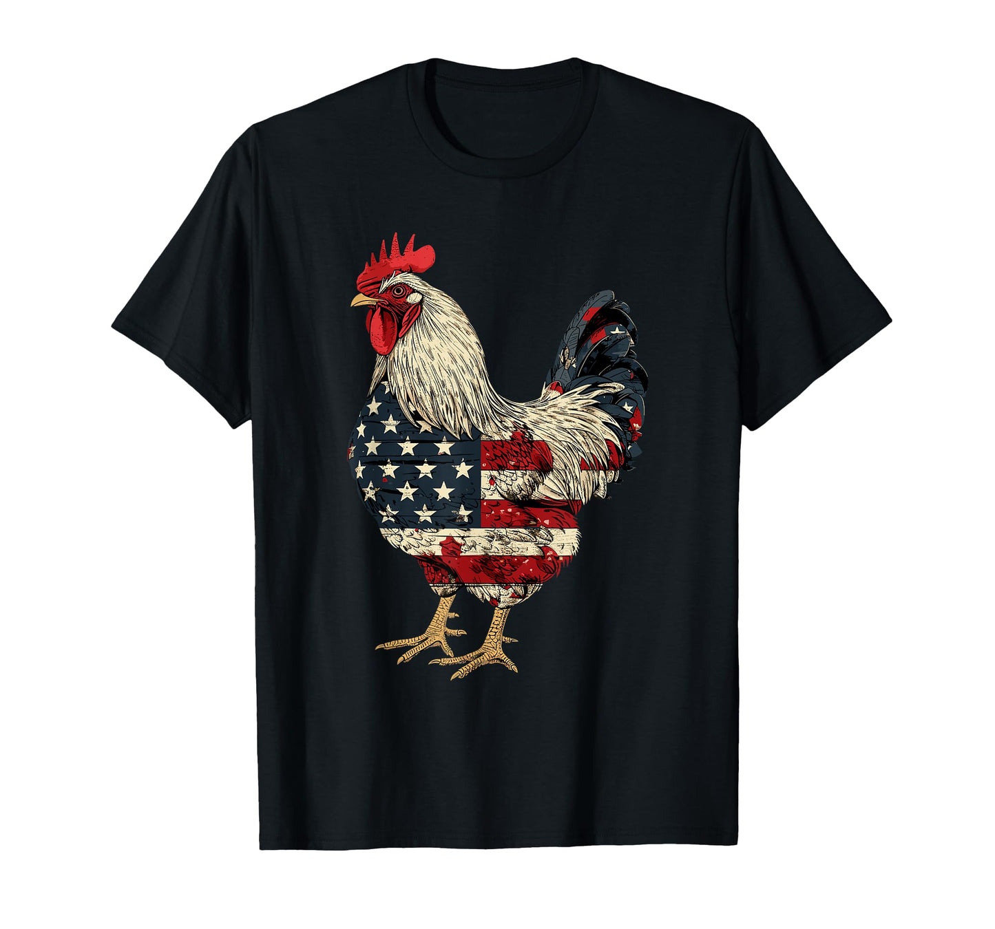 Chicken Farm Patriotic Farmer 4th Of July USA American Flag T-Shirt for Women Men