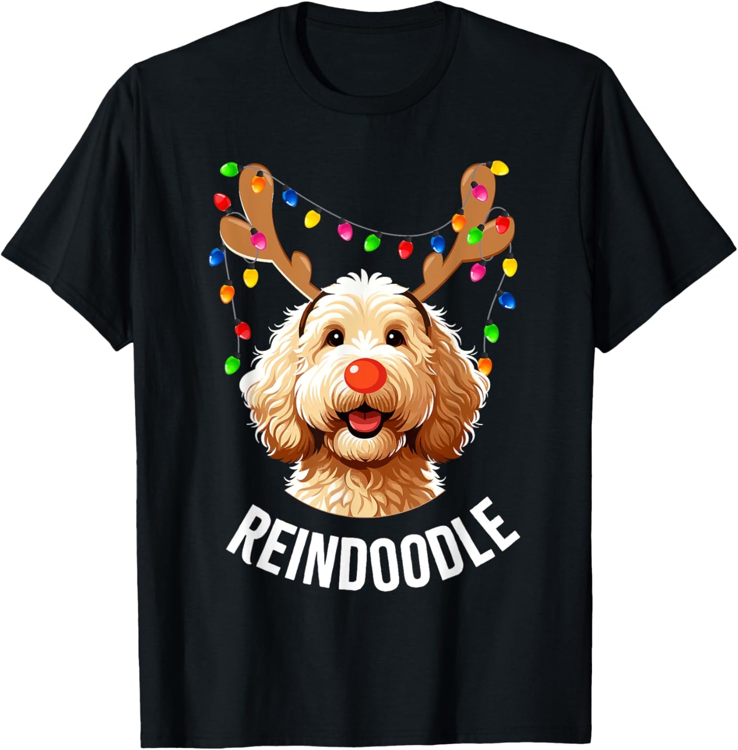 Christmas Goldendoodle Reindeer Doodle Dog Reindoodle Dog T-Shirt