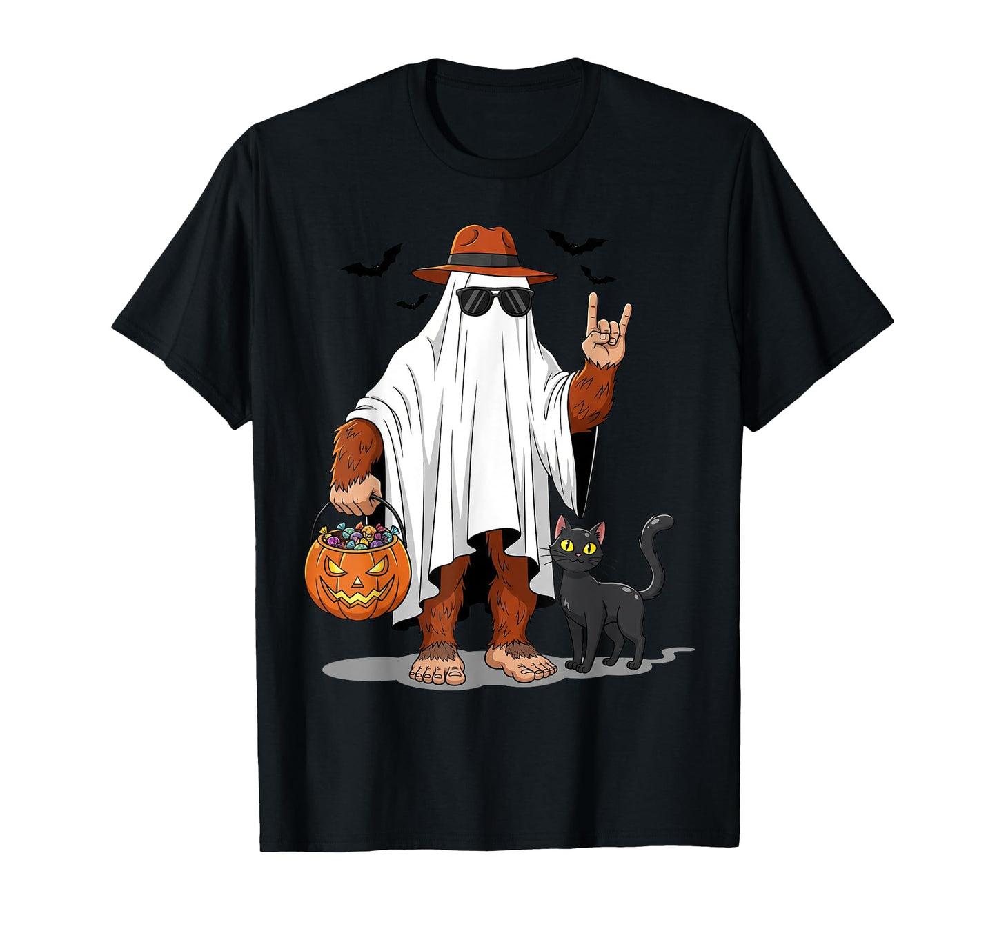 Bigfoot Ghost Halloween Costume Sasquatch Women Men Kid T-Shirt