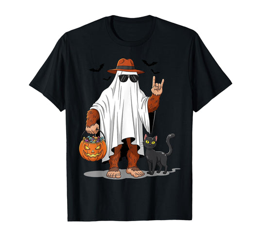 Bigfoot Ghost Halloween Costume Sasquatch Women Men Kid T-Shirt