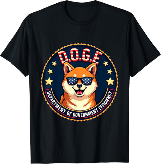 D.O.G.E. Government Efficiency Parody Patriotism Dog Lovers T-Shirt