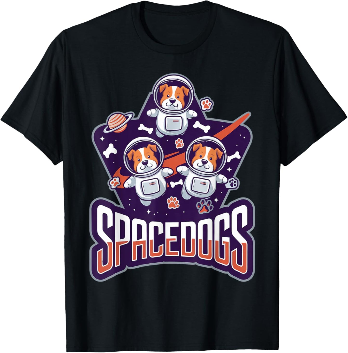 Cute Astronaut Dog In Space Funny Galaxy Dog Lovers T-Shirt