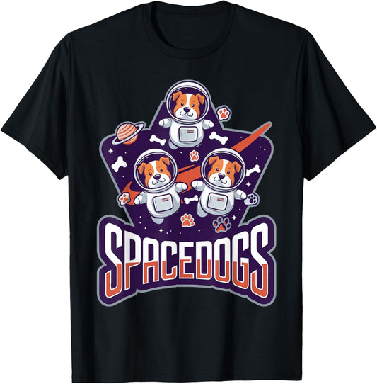 Cute Astronaut Dog In Space Funny Galaxy Dog Lovers T-Shirt