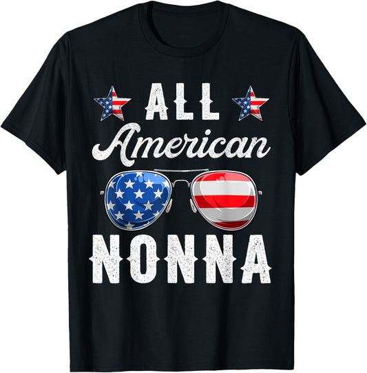 Family Shirts All American Nonna, US 4th Of July Patriotic T-Shirt