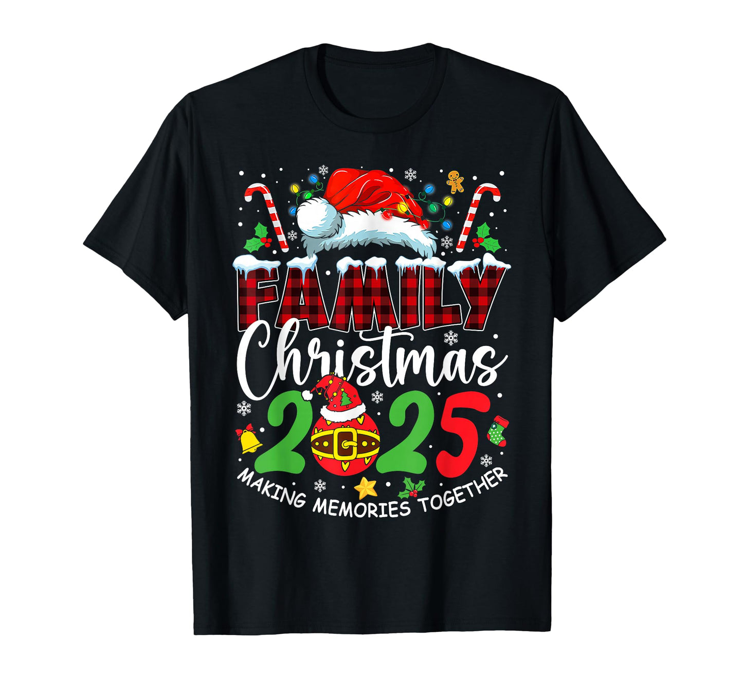 Family Christmas 2025 Matching Squad Santa Elf Funny Xmas T-Shirt