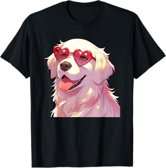 English Cream Golden Retriever Mom Gifts Heart Glasses Love T-Shirt