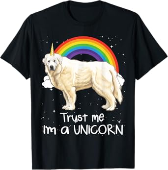 Rainbow Great Pyrenee Trust Me I'm A Unicorn Dog Men Women Kids T-Shirt