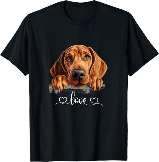Cute Dog Graphic Love Puppy Redbone Coonhound Dog T-Shirt
