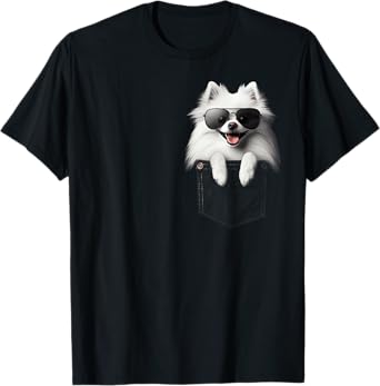 Pocket American Eskimo Dog Cute Dog Lover Owner Gift T-Shirt