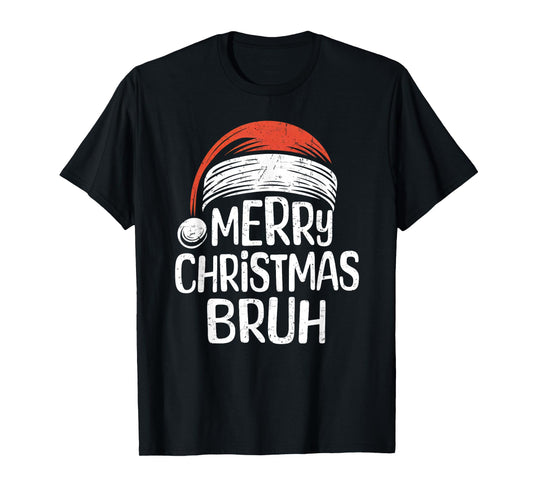 Merry Christmas Bruh Santa Meme Funny Saying for Boys Men T-Shirt