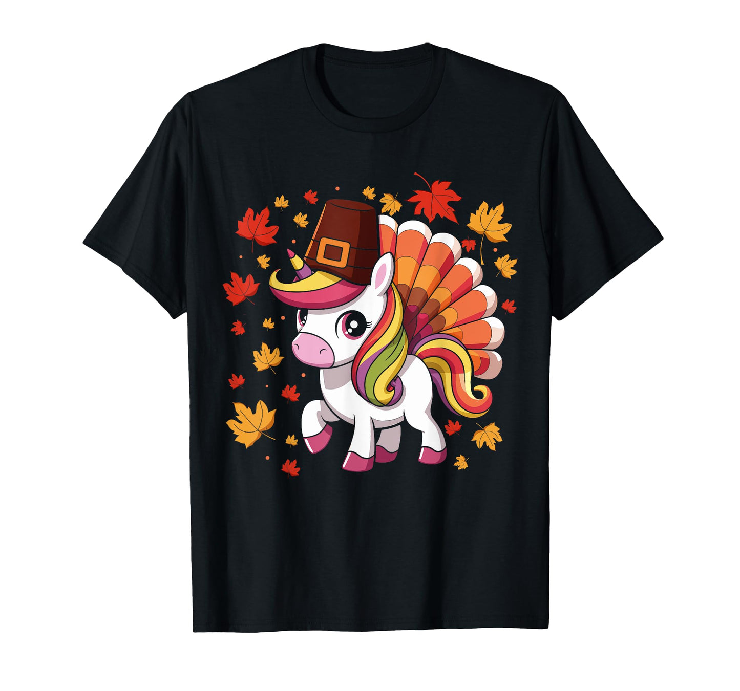 Cute Unicorn Turkey Funny Thanksgiving For Girls Toddlers T-Shirt