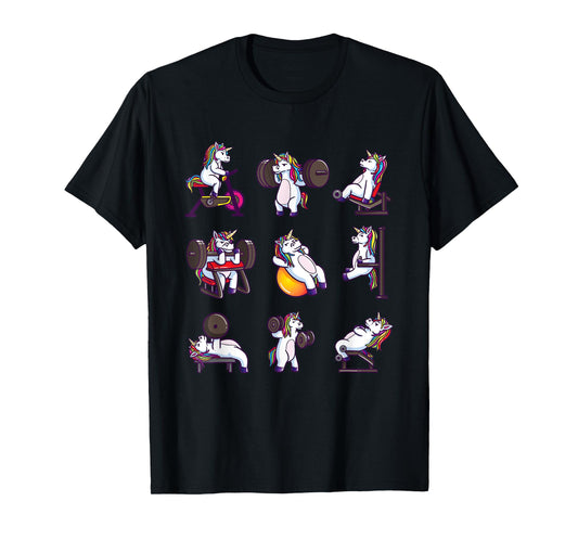Unicorn Weightlifting Powerlifting Gym Workout Girls Gift T-Shirt