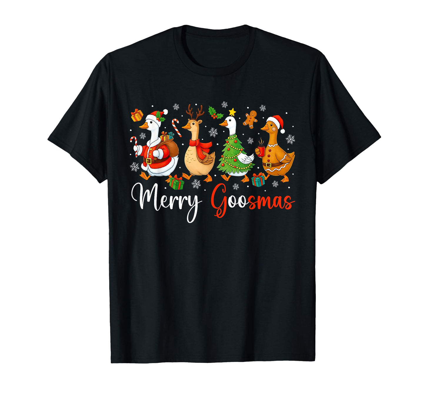 Christmas Silly Goose Funny Merry Goosemas Xmas Tree Kids T-Shirt