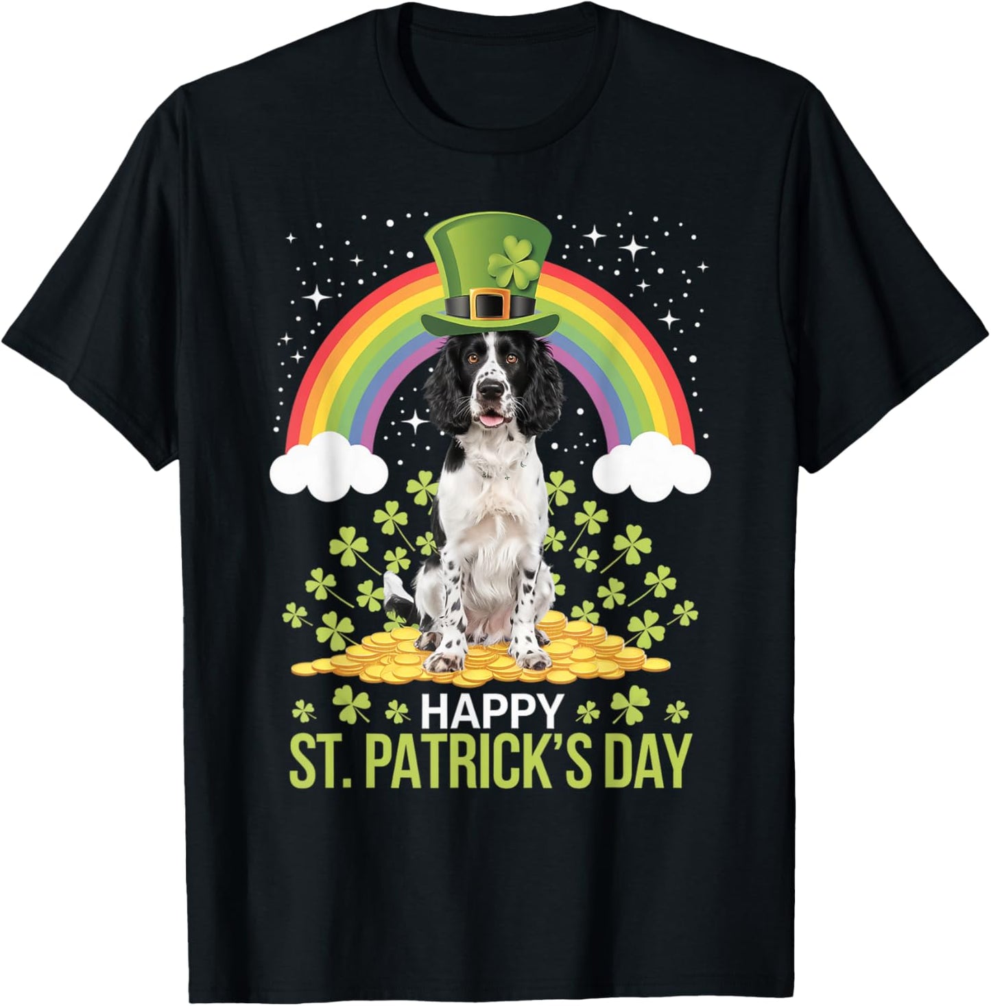 Springer on English Springer Spaniel Dog St Patricks Day T-Shirt