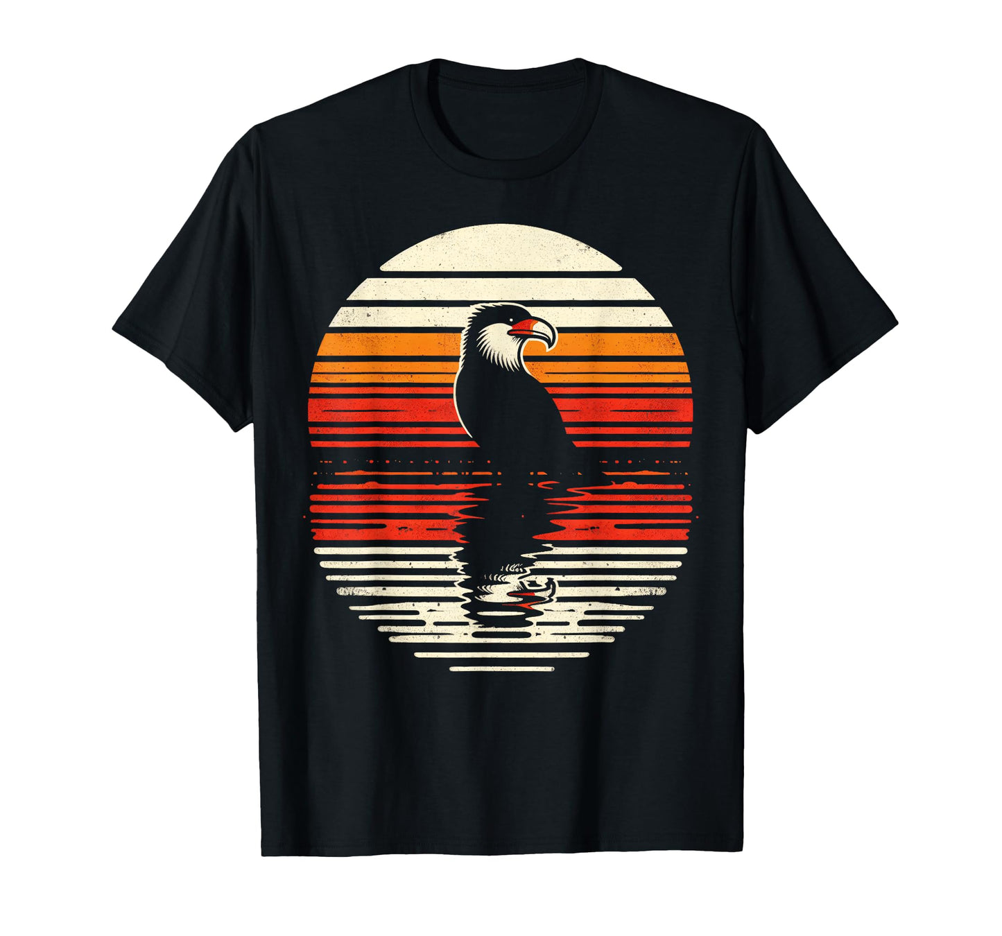 Caracara Bird Sunset Retro Style Safari Vintage 70s T-Shirt