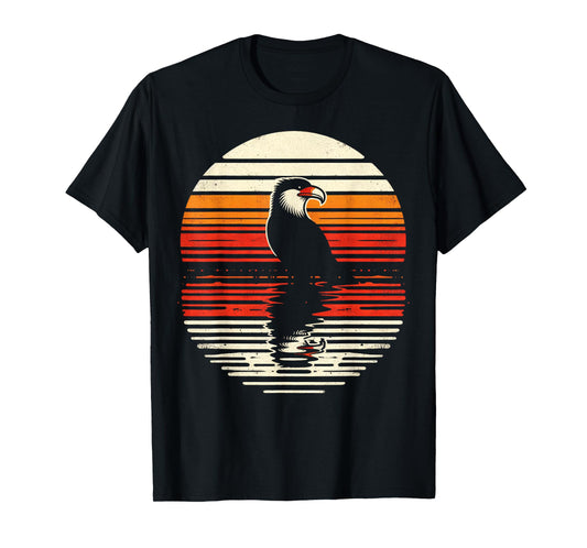 Caracara Bird Sunset Retro Style Safari Vintage 70s T-Shirt