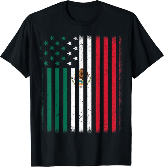 Mexican American Flag Kids Men Women Mexico Independence Day T-Shirt