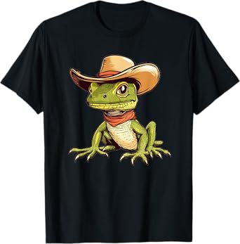 Cowboy Lizard Reptile Ready for the Wild West T-Shirt