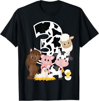 3rd Birthday Farm Theme Birthday Gift 3 Years Old Toddler Kids T-Shirt