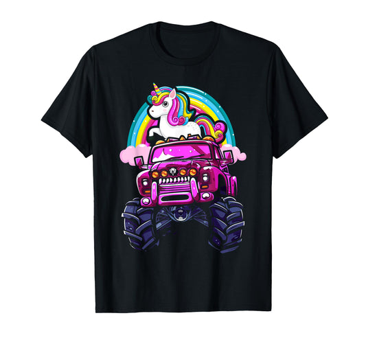 Monster Truck Unicorn Birthday Party Monster Truck Girl T-Shirt