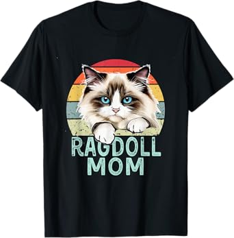 Ragdoll Cat Mom Retro Vintage Funny I Love My Ragdoll Cat T-Shirt