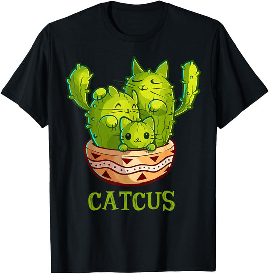 Catcus Cute Cat And Cactus Mexican Cactus Cinco De Mayo T-Shirt