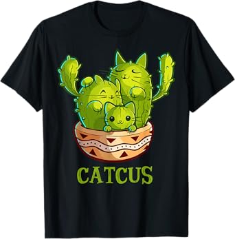 Catcus Cute Cat And Cactus Mexican Cactus Cinco De Mayo T-Shirt