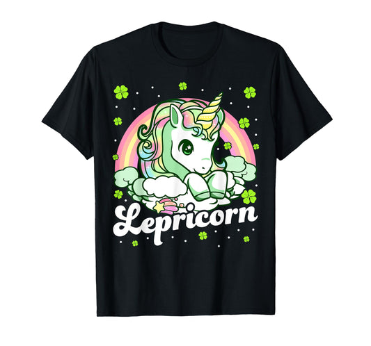 Lepricorn Rainbow St Patricks Day Unicorn Girls Kids Teacher T-Shirt