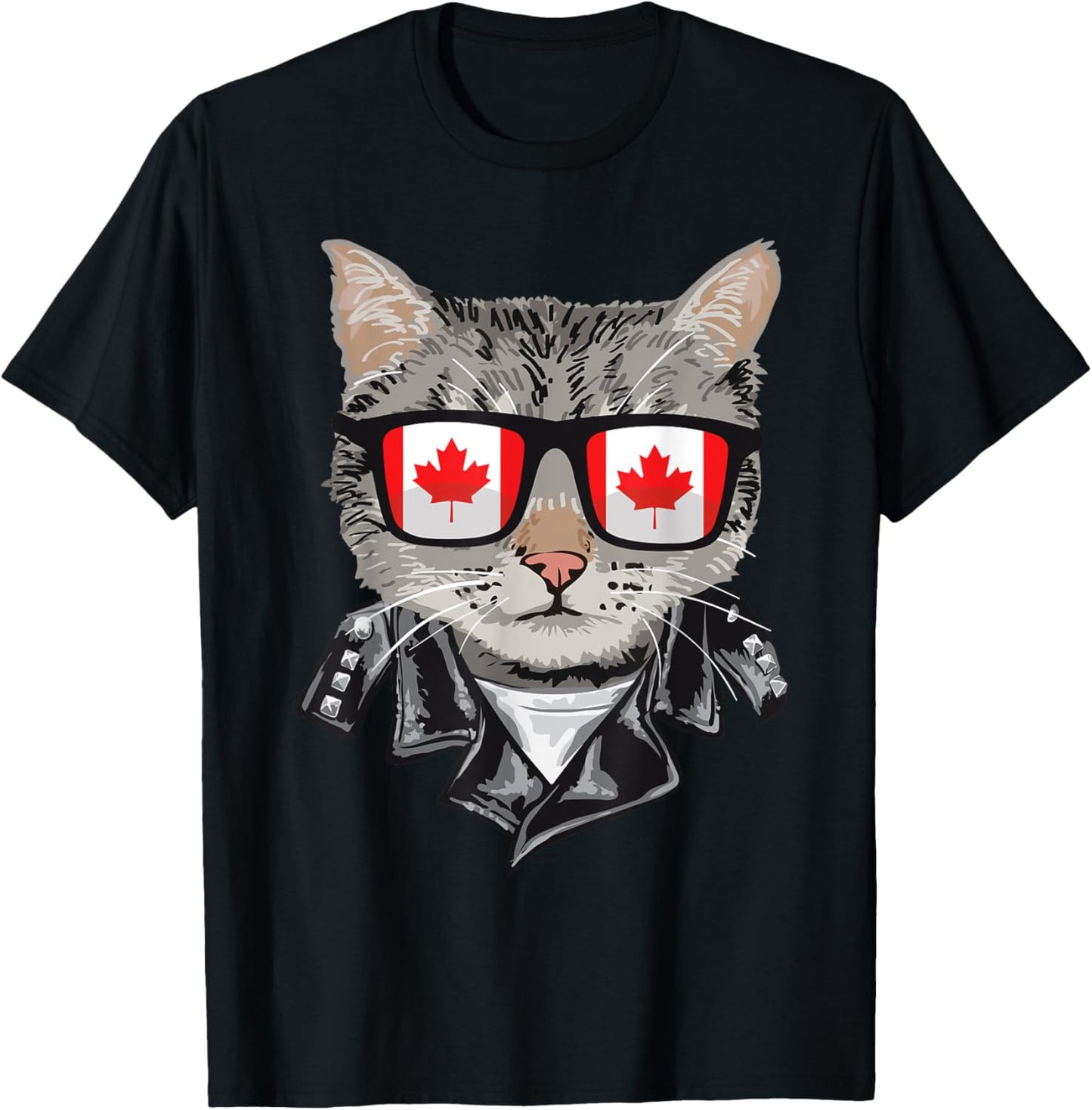 Cat Canada Flag Sunglasses - Cool Canadian Cat T-Shirt